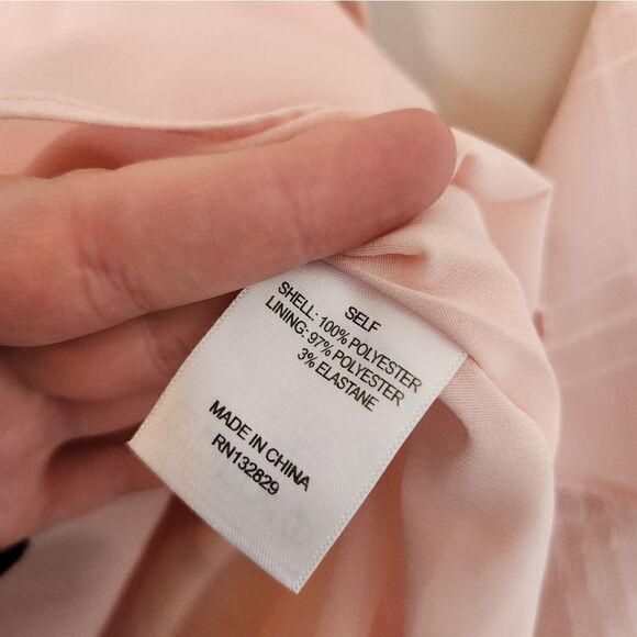 LPA Smocked Mini Dress Ruffle Sleeves in Blush XS - Picture 5 of 5